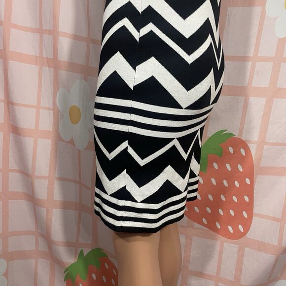 New With Tags Y2k Bodycentral Chevron Print Bodycon Midi Dress Size Large XL - Picture 6 of 8